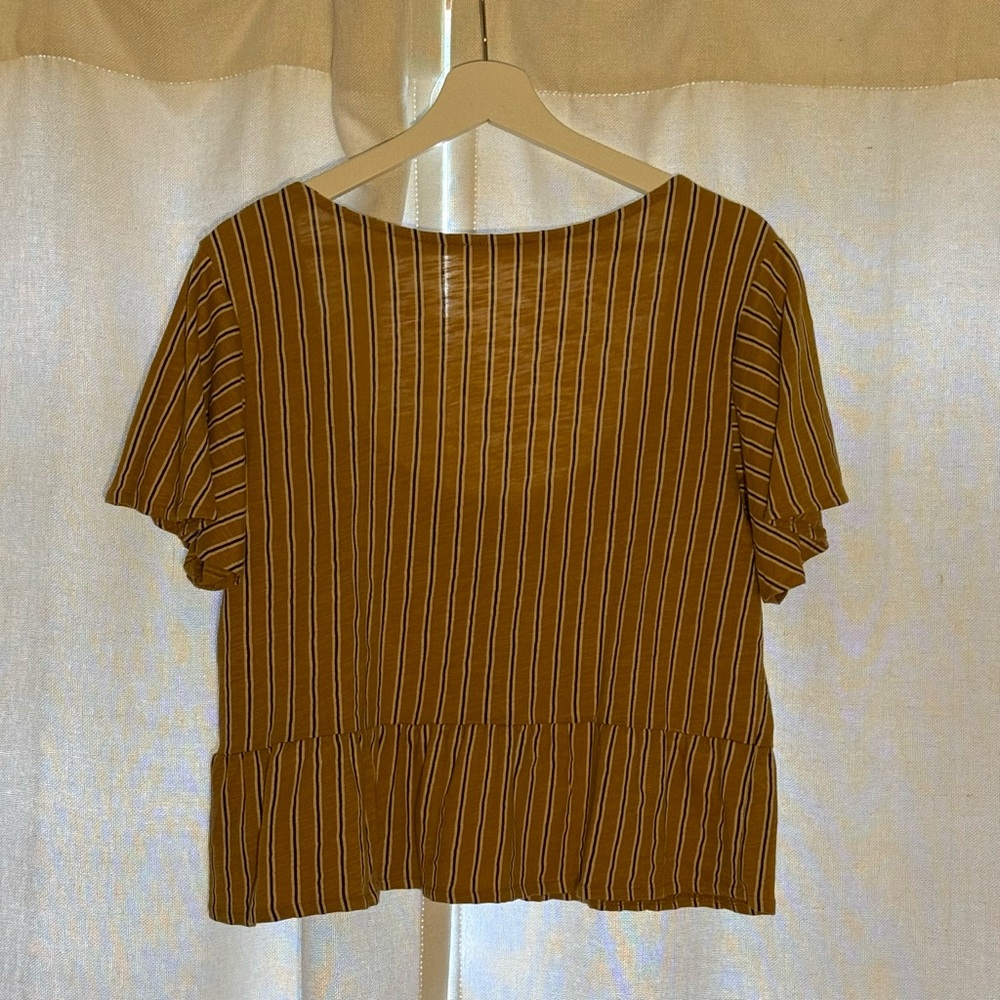 Boho Gold and‎ Black 100% Cotton Knit Top - Picture 2 of 8